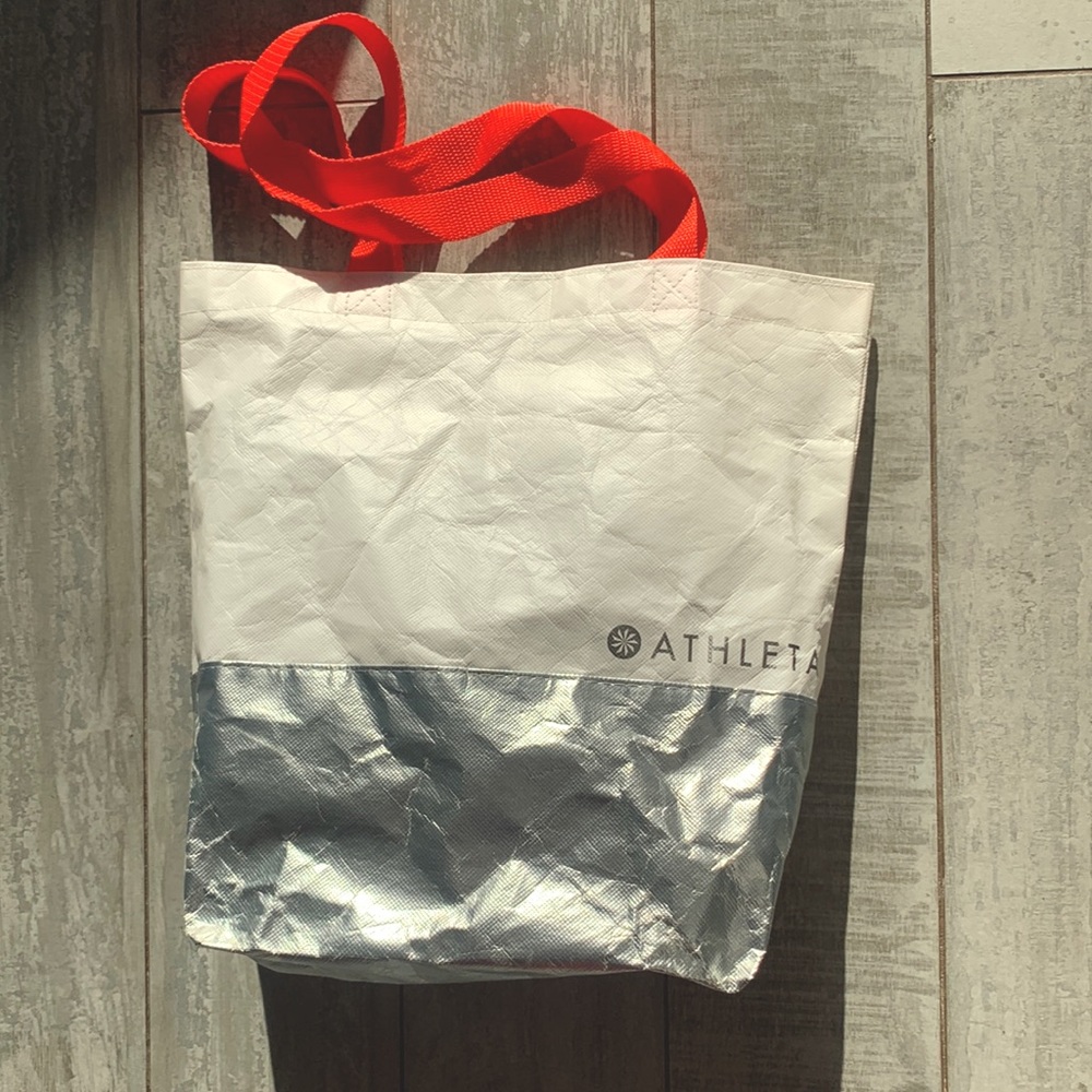 Athleta Shopping Canvas Bag Crinkle Tote